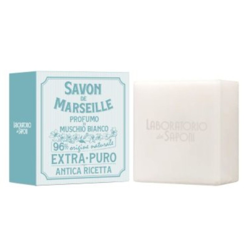 saponetta Laboratorio dei Saponi Sapone Marsiglia Vegano al Muschio Bianco 100g