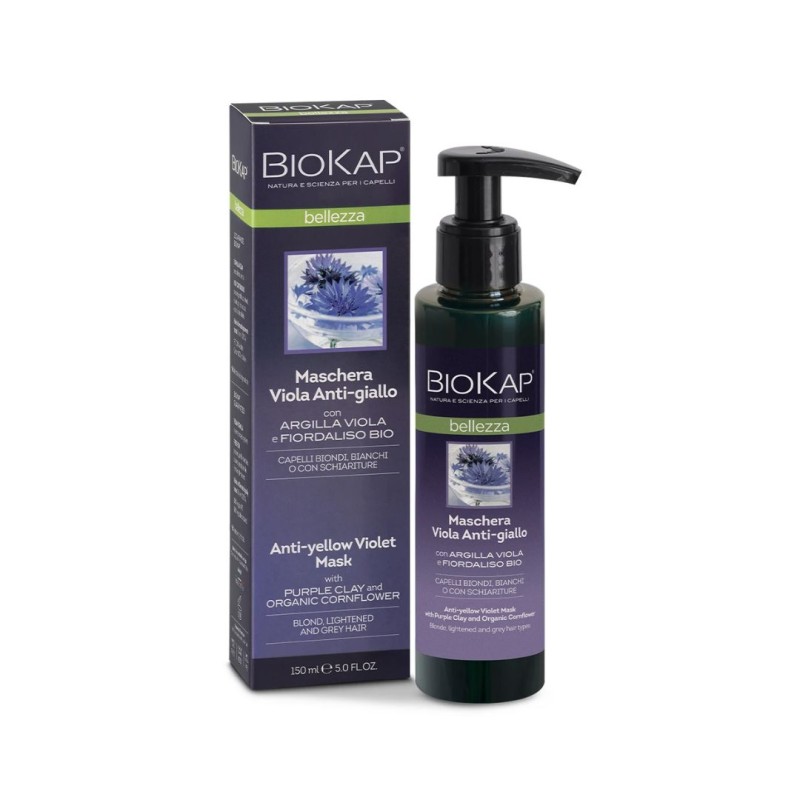 Formato di Biokap Bellezza Maschera Viola Antigiallo per Capelli Biondi e Grigi 150ml Formato di Biokap Bellezza Maschera Viola Antigiallo per Capelli Biondi e Grigi 150ml