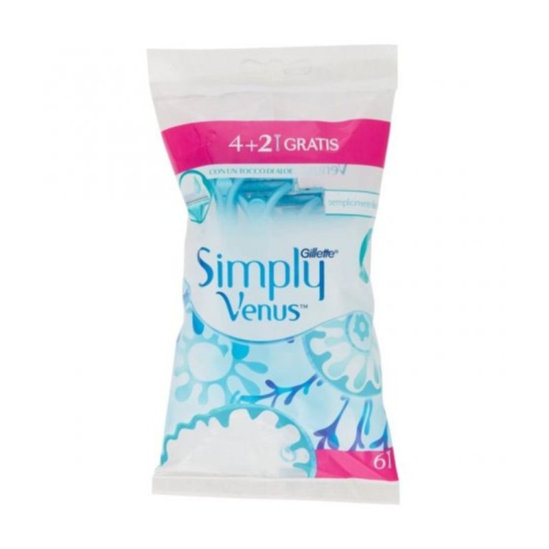 Formato di Gillette Venus Simply 2 Lamette per Depilazione 4 Pezzi + 2 Gratis Formato di Gillette Venus Simply 2 Lamette per Depilazione 4 Pezzi + 2 Gratis