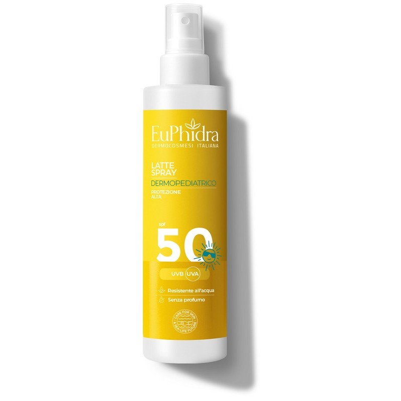 Euphidra Latte Solare Spray Dermopediatrico SPF 50 per Bambini Protezione Molto Alta 200ml Euphidra Latte Solare Spray Dermopediatrico SPF 50 per Bambini Protezione Molto Alta 200ml