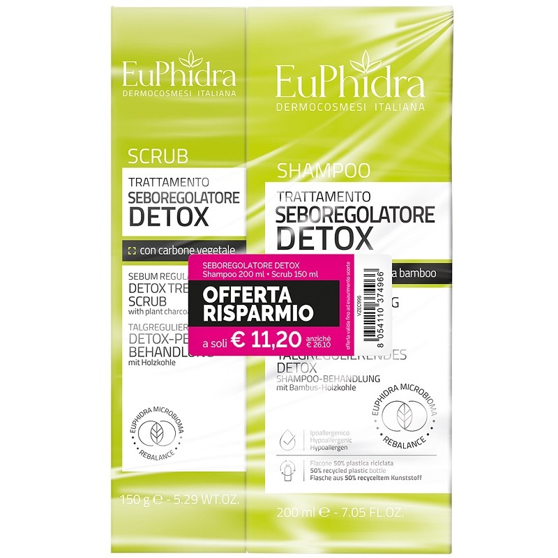 Abbinata Shampoo Seboregolatore + Scrub Detox per Capelli Grassi e Cuoio Capelluto Oleoso Shampoo + Scrub Abbinata Shampoo Seboregolatore + Scrub Detox per Capelli Grassi e Cuoio Capelluto Oleoso Shampoo + Scrub