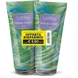 confezione doppia Euphidra Scrub+Crema Corpo Tiarè per Esfoliazione e Idratazione Pelle 2x200ml confezione doppia Euphidra Scrub+Crema Corpo Tiarè per Esfoliazione e Idratazione Pelle 2x200ml