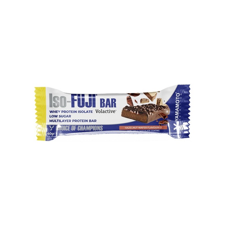 Yamamoto Nutrition Iso Fuji Bar Wafer alla Nocciola snack proteico 40 g Yamamoto Nutrition Iso Fuji Bar Wafer alla Nocciola snack proteico 40 g
