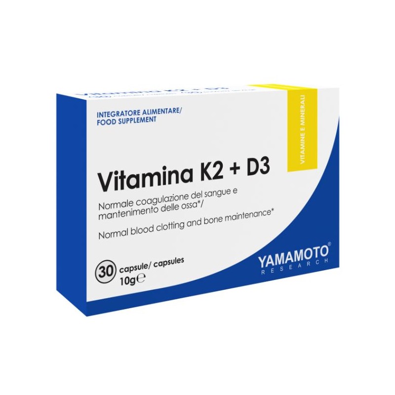 Yamamoto Research Vitamina K2+D3 per Ossa e Coagulazione 30 Capsule Yamamoto Research Vitamina K2+D3 per Ossa e Coagulazione 30 Capsule