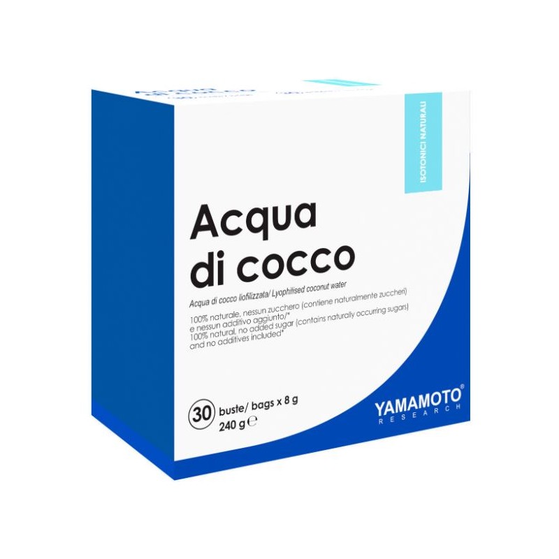 Yamamoto Research Acqua di Cocco per Idratazione e Reintegro Elettroliti 30 Buste Monodose da 8g Yamamoto Research Acqua di Cocco per Idratazione e Reintegro Elettroliti 30 Buste Monodose da 8g