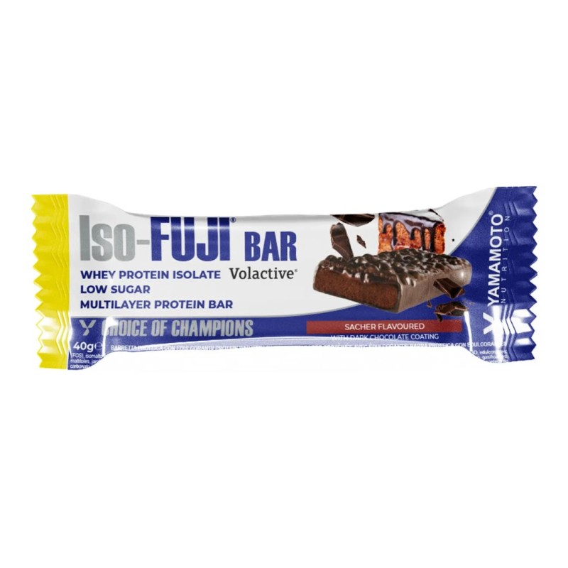 Formato di Yamamoto Nutrition Iso Fuji Bar Sacher Barretta Proteica 32% con Cioccolato Fondente 40 g Formato di Yamamoto Nutrition Iso Fuji Bar Sacher Barretta Proteica 32% con Cioccolato Fondente 40 g