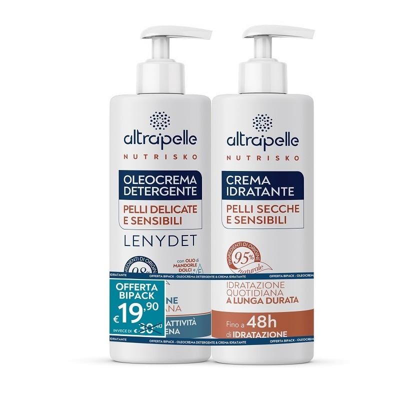Altrapelle Nutrisko Bipack per Idratazione e Detersione Pelle Sensibile 2x400ml Altrapelle Nutrisko Bipack per Idratazione e Detersione Pelle Sensibile 2x400ml
