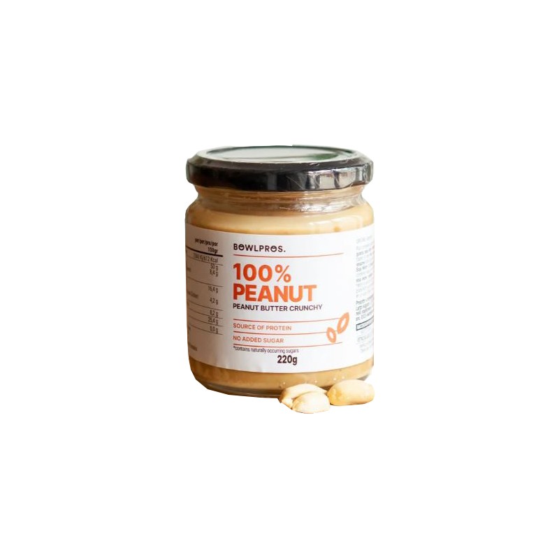 Crema 100% Arachidi Crunchy per Colazione Proteica e Snack 220g