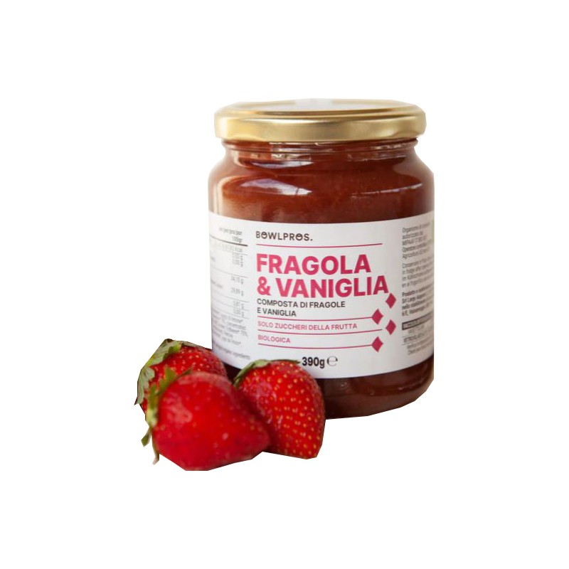 Composta Fragola e Vaniglia per Colazione Sana e Vegan Vasetto 390g Composta Fragola e Vaniglia per Colazione Sana e Vegan Vasetto 390g