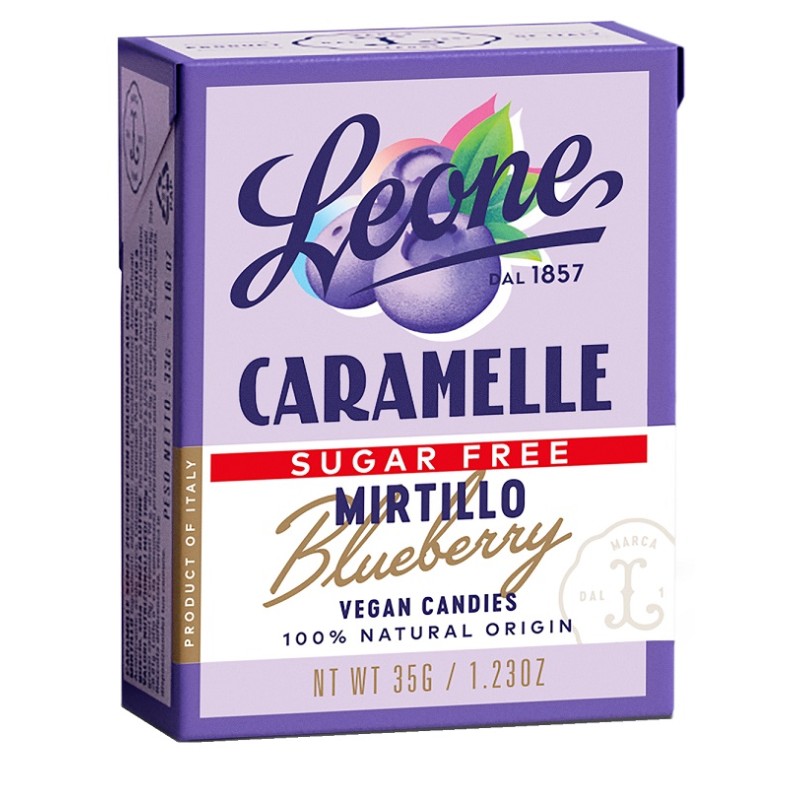 Pastiglie Leone Stevia Mirtillo caramelle senza zucchero gusto mirtillo 35 grammi Pastiglie Leone Stevia Mirtillo caramelle senza zucchero gusto mirtillo 35 grammi