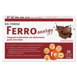 Formato di Theiss Ferro Energy Cioccolato Integratore per Energia e Stanchezza 30 Compresse Masticabili Formato di Theiss Ferro Energy Cioccolato Integratore per Energia e Stanchezza 30 Compresse Masticabili