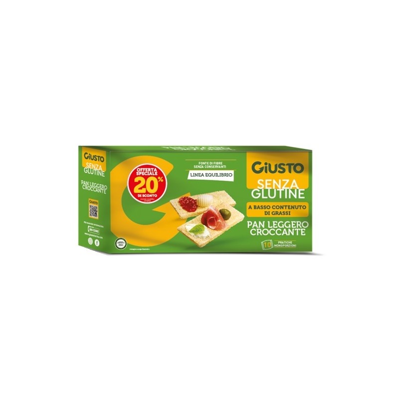 Giusto Senza Glutine Pan Leggero Croccante Linea Equilibrio per Dieta Gluten Free 250g Giusto Senza Glutine Pan Leggero Croccante Linea Equilibrio per Dieta Gluten Free 250g