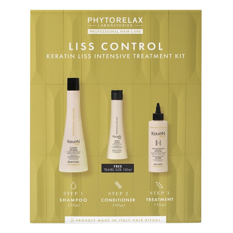 Phytorelax Liss Control Keratin Intensive Treatment Kit per Capelli Lisci e Disciplinati 250ml+100ml+150ml Phytorelax Liss Control Keratin Intensive Treatment Kit per Capelli Lisci e Disciplinati 250ml+100ml+150ml
