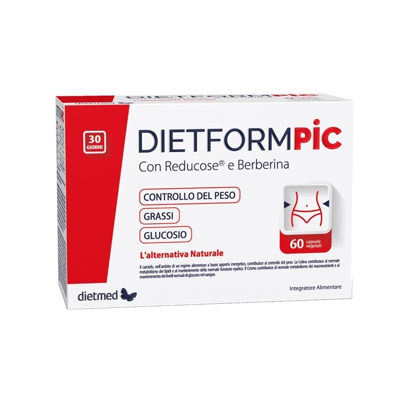 confezione di Dietformpic Integratore per Controllo Peso e Metabolismo 60 Capsule Vegetali