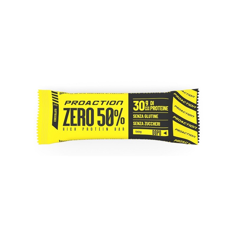 Proaction Fit Zero Bar 50% Cioccolato per Massa Muscolare Barretta 60g Proaction Fit Zero Bar 50% Cioccolato per Massa Muscolare Barretta 60g