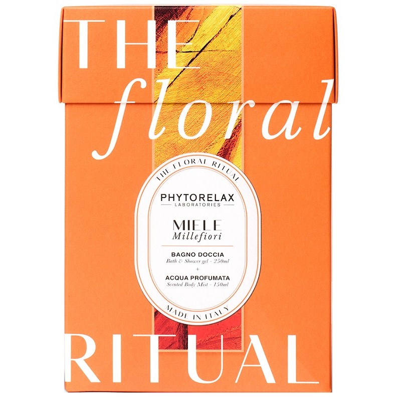 Phytorelax The Floral Ritual Miele Millefiori Kit trattamento corpo idratante bagno doccia 250ml + acqua profumata 150ml Phytorelax The Floral Ritual Miele Millefiori Kit trattamento corpo idratante bagno doccia 250ml + acqua profumata 150ml