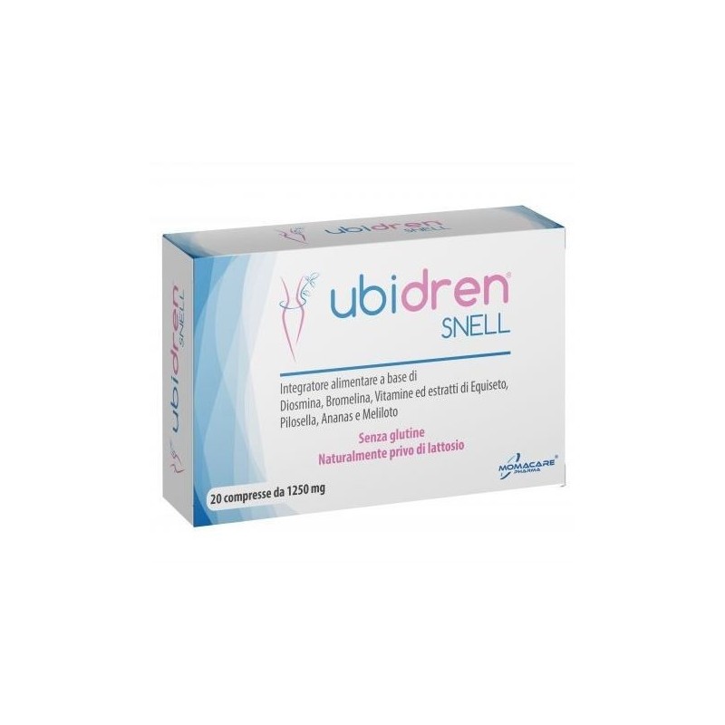Ubidren Snell integratore drenante per microcircolo e ritenzione idrica 20 compresse Ubidren Snell integratore drenante per microcircolo e ritenzione idrica 20 compresse