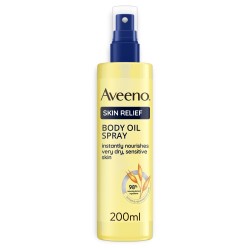 flacone di Aveeno Skin Relief Olio Corpo Idratante per Pelle Secca Spray 200ml flacone di Aveeno Skin Relief Olio Corpo Idratante per Pelle Secca Spray 200ml
