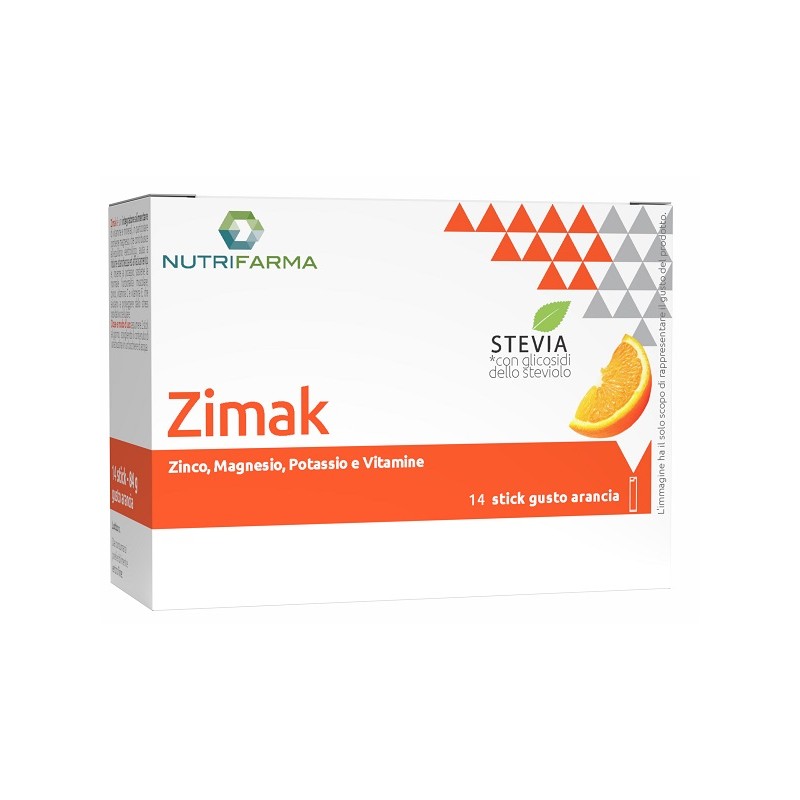 Zimak Arancia integratore per energia e benessere muscolare 14 stick Zimak Arancia integratore per energia e benessere muscolare 14 stick