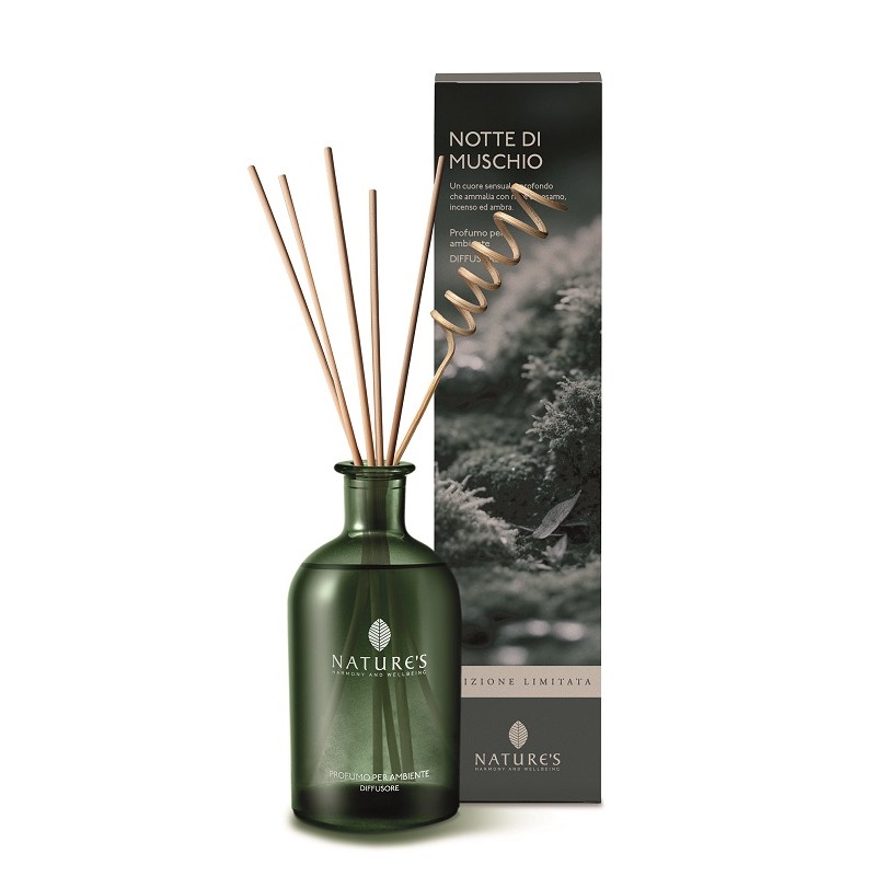 Nature's Diffusore Notte Di Muschio profumatore ambiente rilassante flacone 200ml Nature's Diffusore Notte Di Muschio profumatore ambiente rilassante flacone 200ml