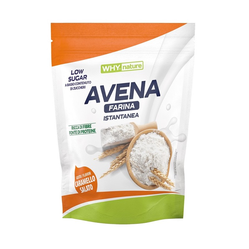 Whynature Avena Farina Istantanea Caramello Salato per Colazione Sana 1 kg Whynature Avena Farina Istantanea Caramello Salato per Colazione Sana 1 kg
