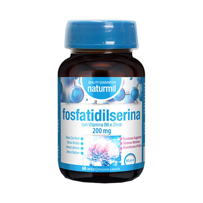 Naturmil Fosfatidilserina 200 mg per Memoria e Concentrazione 60 Capsule Vegetali