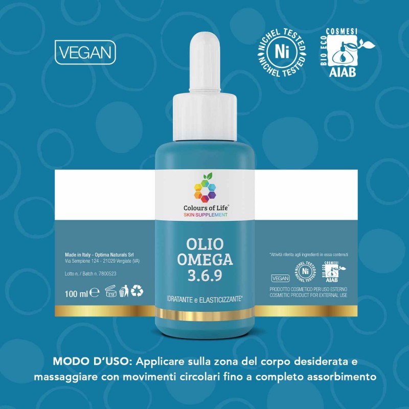Foto della confezione di Olio Omega 3.6.9 Idratante ed Elasticizzante per Corpo 100ml Foto della confezione di Olio Omega 3.6.9 Idratante ed Elasticizzante per Corpo 100ml