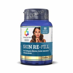 Confezione commerciale di Skin Re-Fill Integratore per la Pelle 60 Capsule Vegetali Confezione commerciale di Skin Re-Fill Integratore per la Pelle 60 Capsule Vegetali