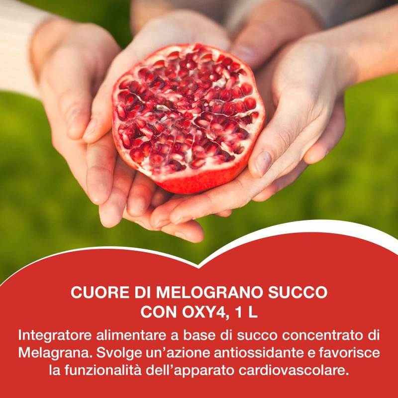 Scatola integra del prodotto Cuore di Melograno con Oxy4 Integratore per Cuore 1 Litro