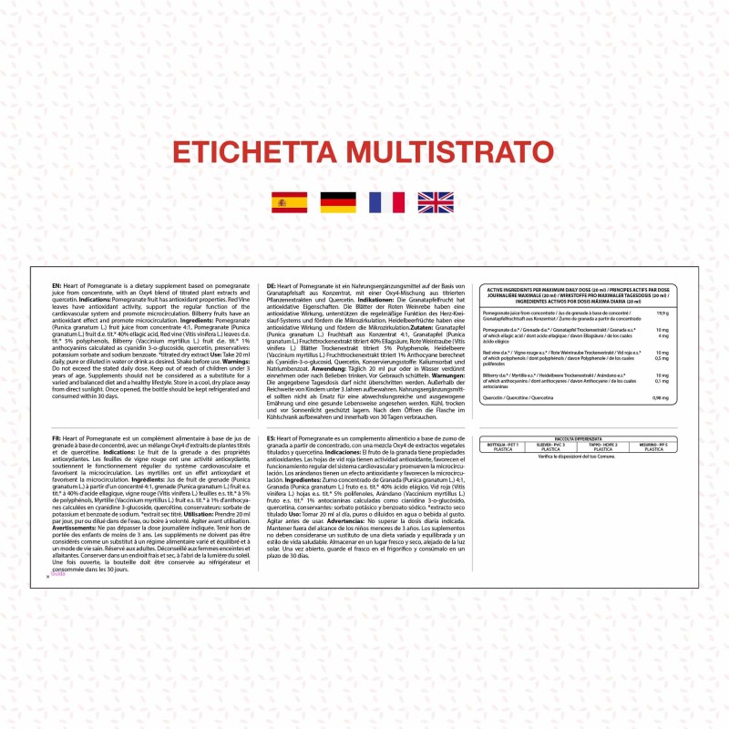 Visualizzazione chiara di Cuore di Melograno con Oxy4 Integratore per Cuore 1 Litro