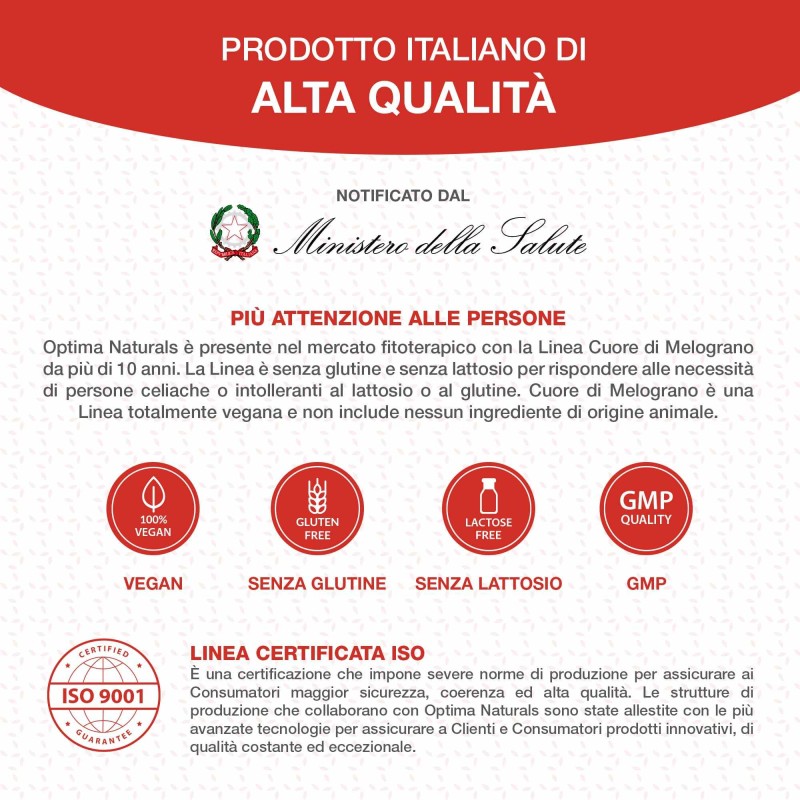 Scatola originale del prodotto Cuore di Melograno con Oxy4 Integratore per Cuore 1 Litro