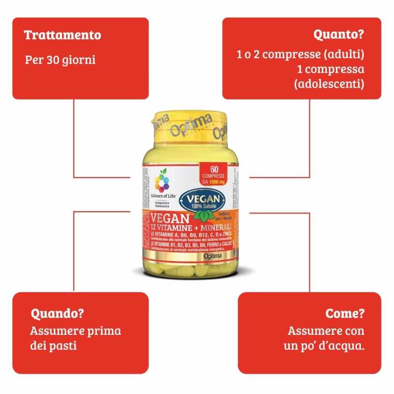 Pack ufficiale del prodotto Vegan Integratore Ricostituente 60 Compresse Pack ufficiale del prodotto Vegan Integratore Ricostituente 60 Compresse