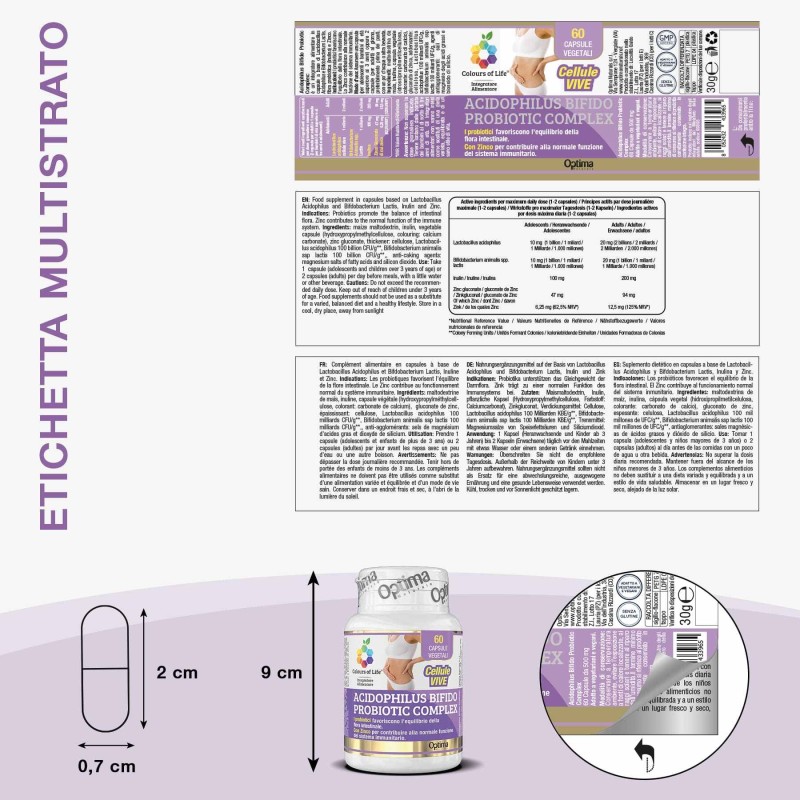 Immagine reale di Acidophilus-Bifido Complex Equilibrio Intestinale 60 Capsule Immagine reale di Acidophilus-Bifido Complex Equilibrio Intestinale 60 Capsule