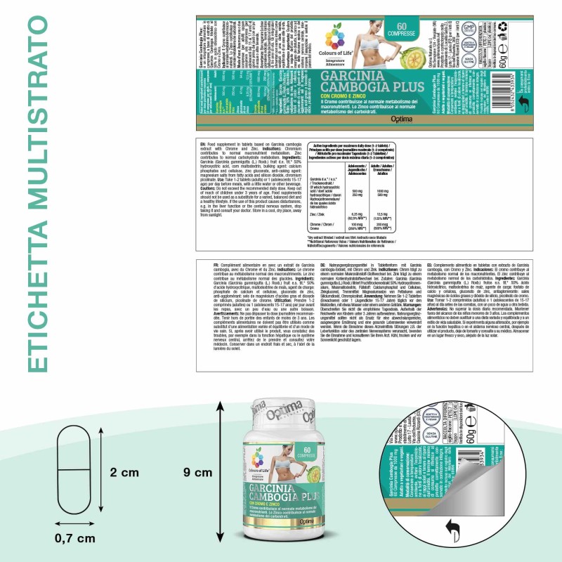 Dettaglio del packaging di Garcinia Cambogia Integratore per Peso 60 Compresse Dettaglio del packaging di Garcinia Cambogia Integratore per Peso 60 Compresse