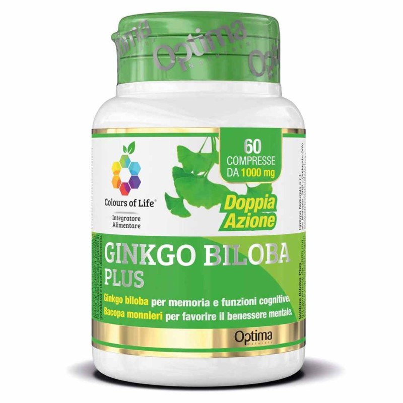 Foto della confezione di Ginkgo Biloba Plus Mente 60 Compresse 1000mg Foto della confezione di Ginkgo Biloba Plus Mente 60 Compresse 1000mg