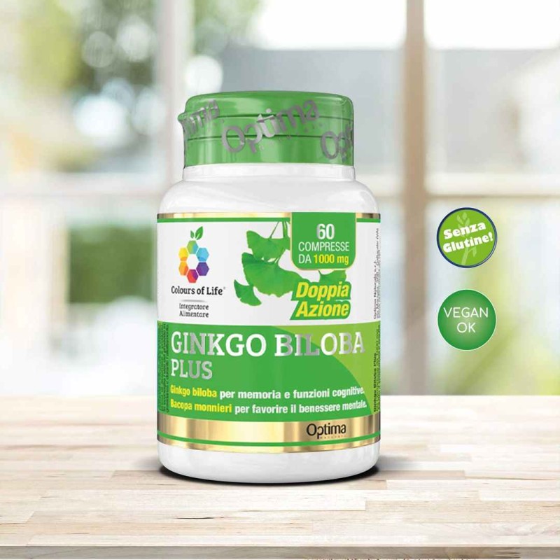 Vista del prodotto: Ginkgo Biloba Plus Mente 60 Compresse 1000mg Vista del prodotto: Ginkgo Biloba Plus Mente 60 Compresse 1000mg