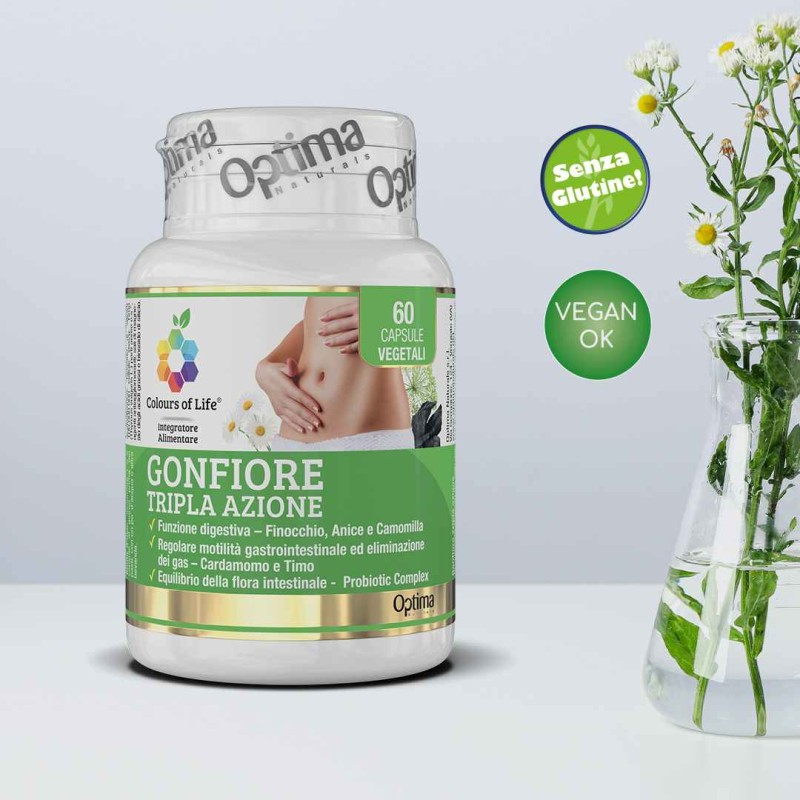 Foto illustrativa del packaging di Gonfiore Integratore per Intestino 60 Capsule Foto illustrativa del packaging di Gonfiore Integratore per Intestino 60 Capsule