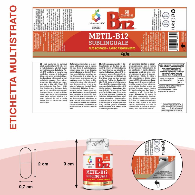 Pack ufficiale del prodotto Metil B-12 Sublinguale Integratore Altodosaggio Vitamina B12 Fragola 60 Compresse Pack ufficiale del prodotto Metil B-12 Sublinguale Integratore Altodosaggio Vitamina B12 Fragola 60 Compresse