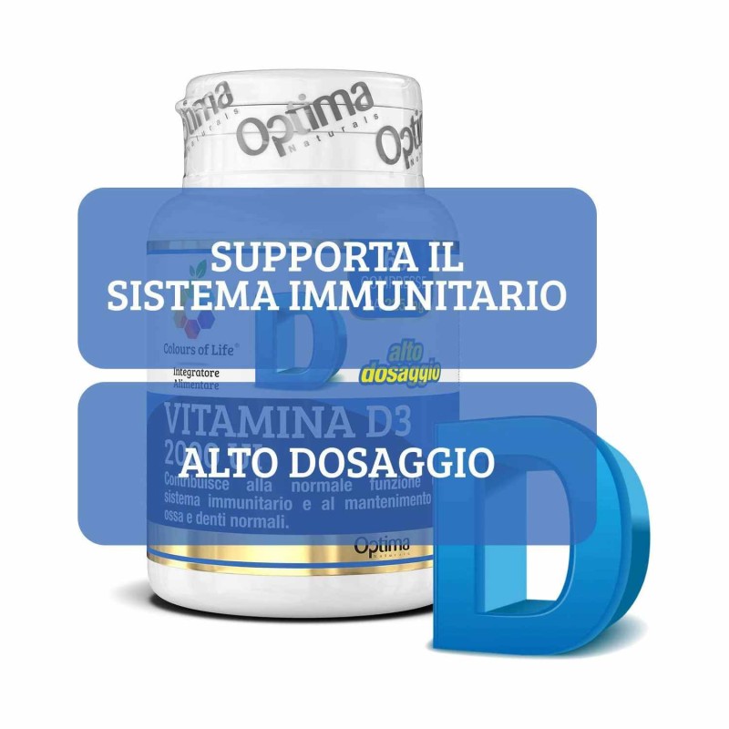 Vista del prodotto: Vitamina D3 2000 UI Integratore di Vitamina D 60 Compresse Vista del prodotto: Vitamina D3 2000 UI Integratore di Vitamina D 60 Compresse