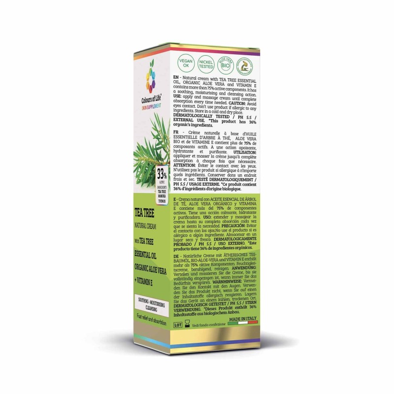 Foto ravvicinata di Tea Tree Crema per Acne 100ml Foto ravvicinata di Tea Tree Crema per Acne 100ml
