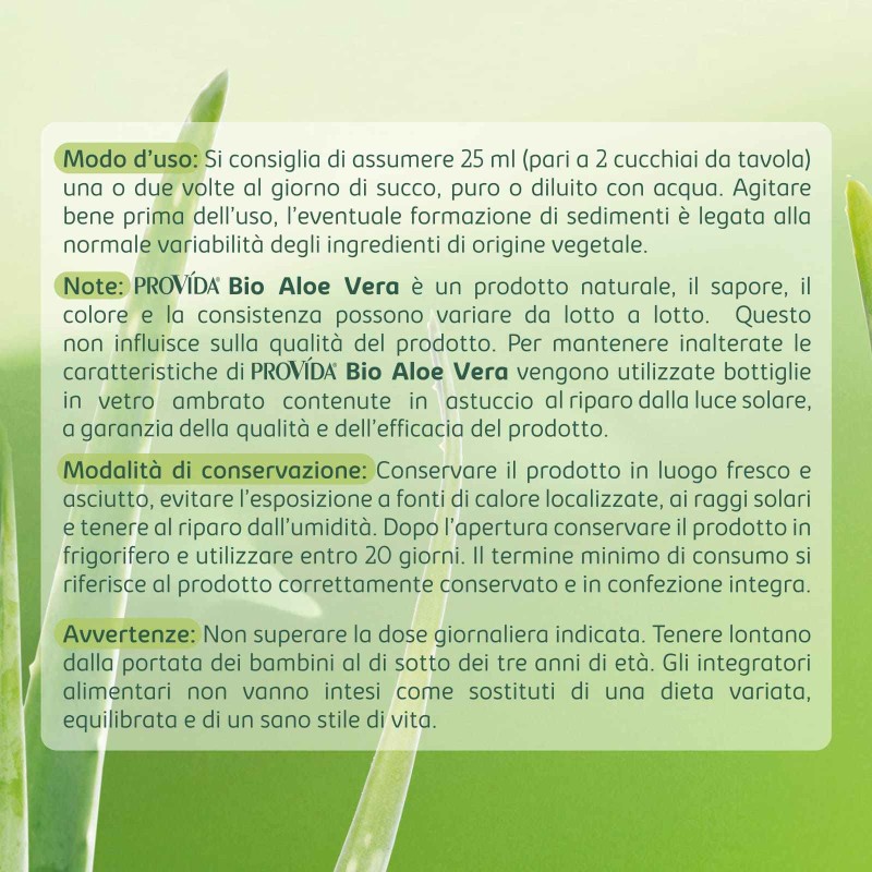 Primo piano di Provida Bio Aloe Vera Integratore Depurativo 500ml Primo piano di Provida Bio Aloe Vera Integratore Depurativo 500ml
