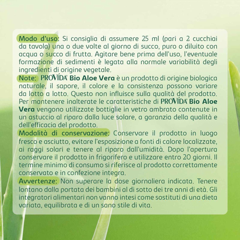 Scatola originale del prodotto Provida Bio Aloe Vera Puro Succo e Polpa 500ml Scatola originale del prodotto Provida Bio Aloe Vera Puro Succo e Polpa 500ml