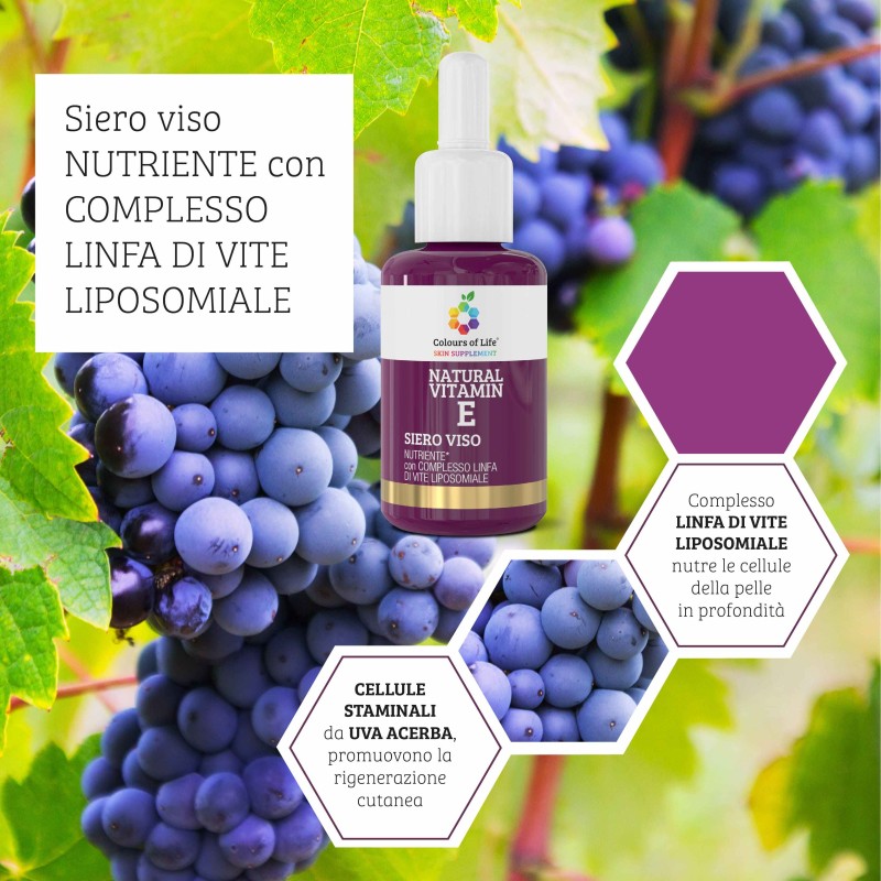 Presentazione grafica di Vitamina E Siero Viso Idratante 30ml Presentazione grafica di Vitamina E Siero Viso Idratante 30ml