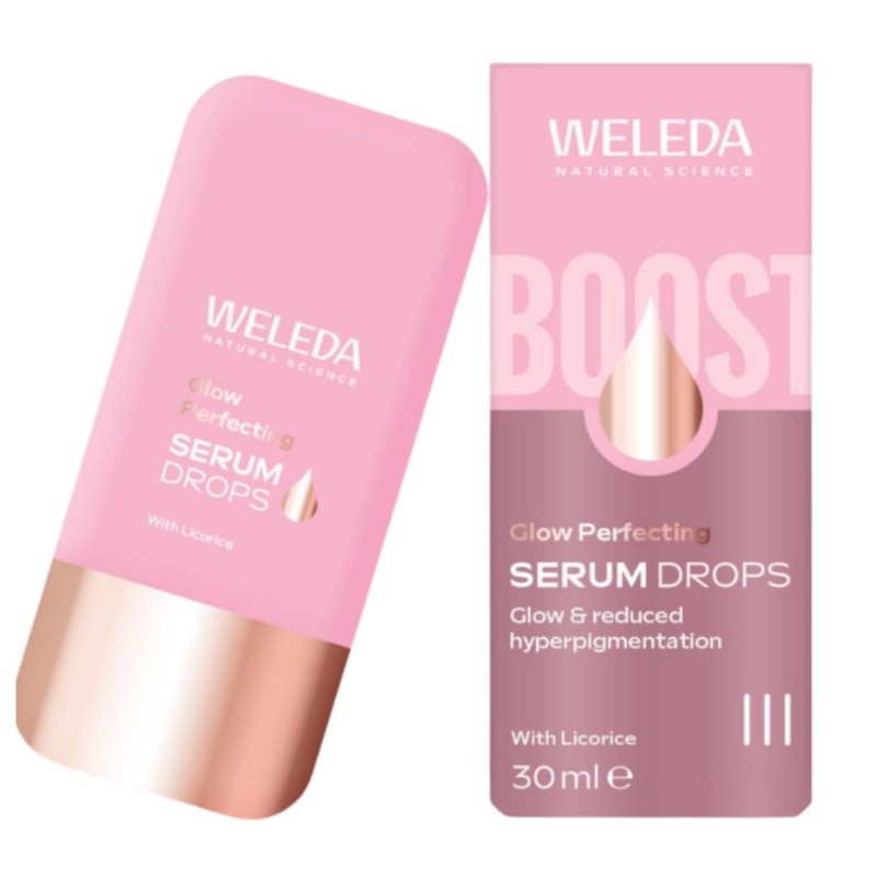 confezione e flacone Weleda Glow Perfecting Siero Illuminante Viso 30ml confezione e flacone Weleda Glow Perfecting Siero Illuminante Viso 30ml