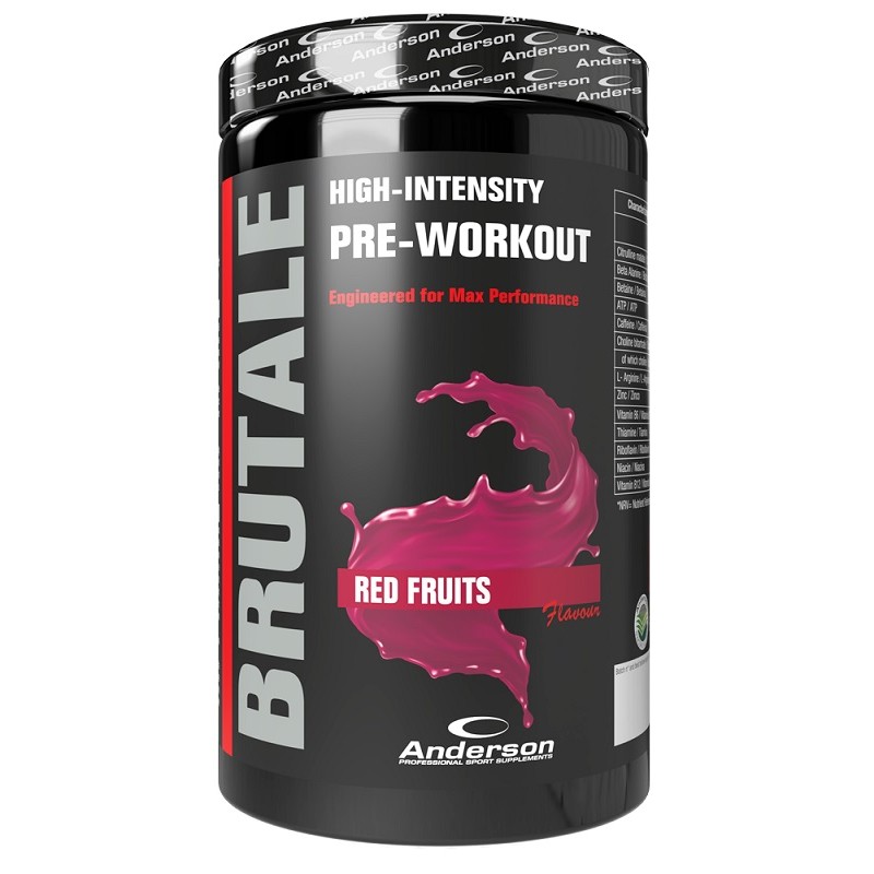 Anderson Brutale Frutti Rossi pre-workout per energia e resistenza barattolo 300g Anderson Brutale Frutti Rossi pre-workout per energia e resistenza barattolo 300g