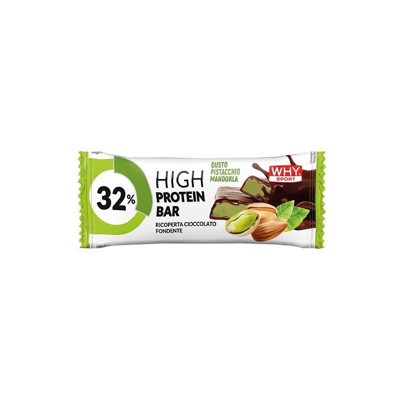 Whysport High Protein Bar Pistacchio Cioccolato Fondente per Integrazione Proteica Barretta da 50g Whysport High Protein Bar Pistacchio Cioccolato Fondente per Integrazione Proteica Barretta da 50g
