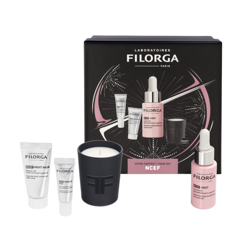 Filorga Cofanetto Natale NCEF Shot Siero + Maschera Notte + Contorno Occhi + Candela