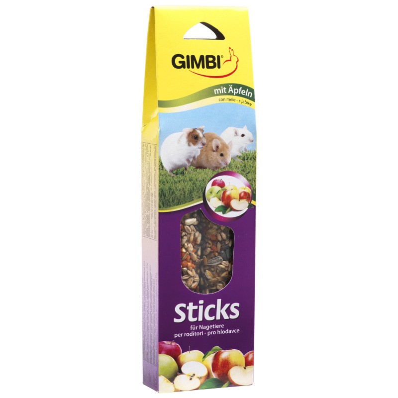 Gimborn Gimbi Stick per Roditori con Mele snack naturale 110 gr 2 pz Gimborn Gimbi Stick per Roditori con Mele snack naturale 110 gr 2 pz