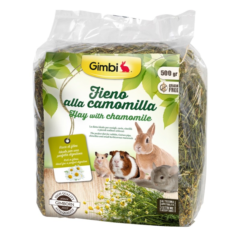 Gimborn Gimbi Fieno con Camomilla 500 gr per roditori erbivori Gimborn Gimbi Fieno con Camomilla 500 gr per roditori erbivori