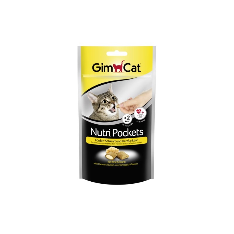 GimCat Nutri Pockets Formaggio & Taurina snack gatti 60g GimCat Nutri Pockets Formaggio & Taurina snack gatti 60g